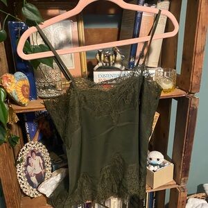 2 for 1 NWT Bohme Cossette Lace Camisole Olive and Cream xs